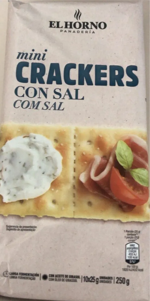 Mini crakers con sal