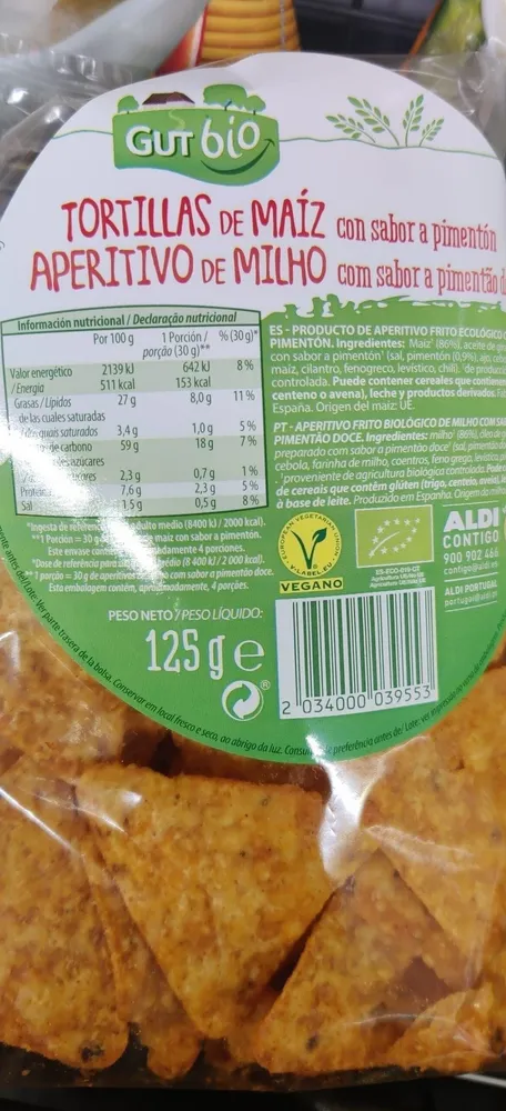 Tortillas de maiz con sabor pimentón
