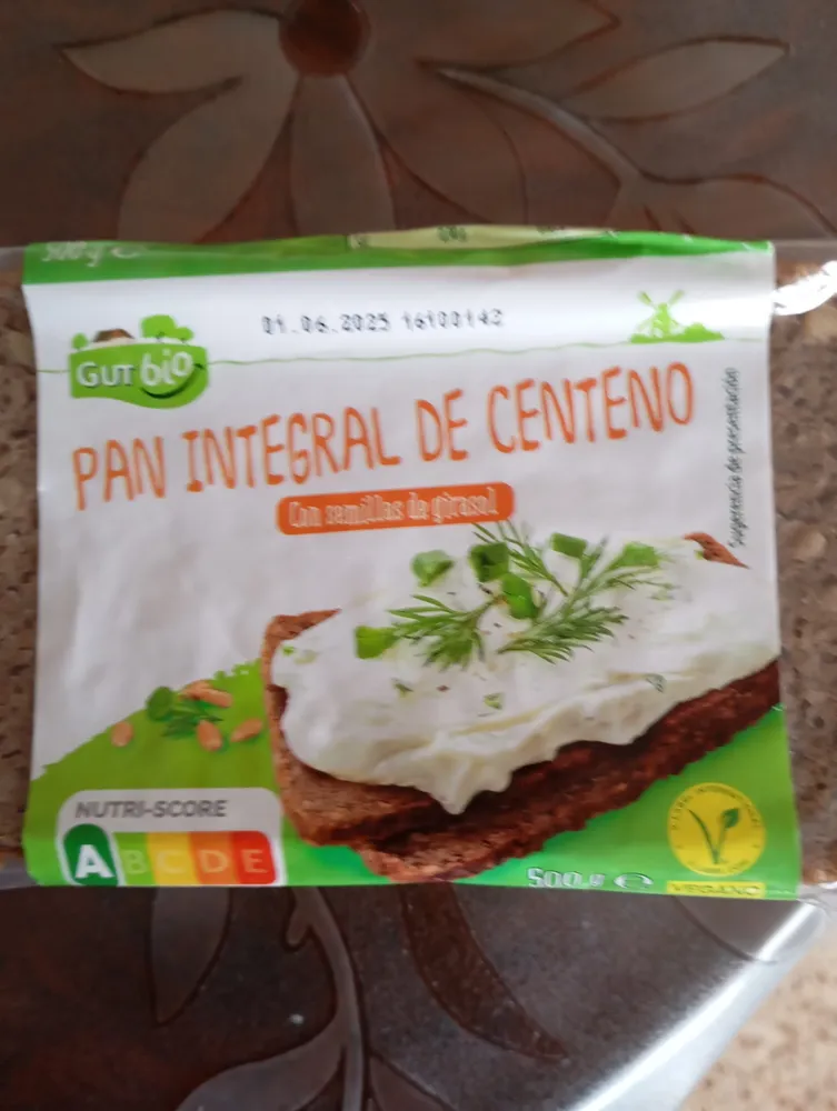 PAN INTEGRAL DE CENTENO Con semillas de girasol