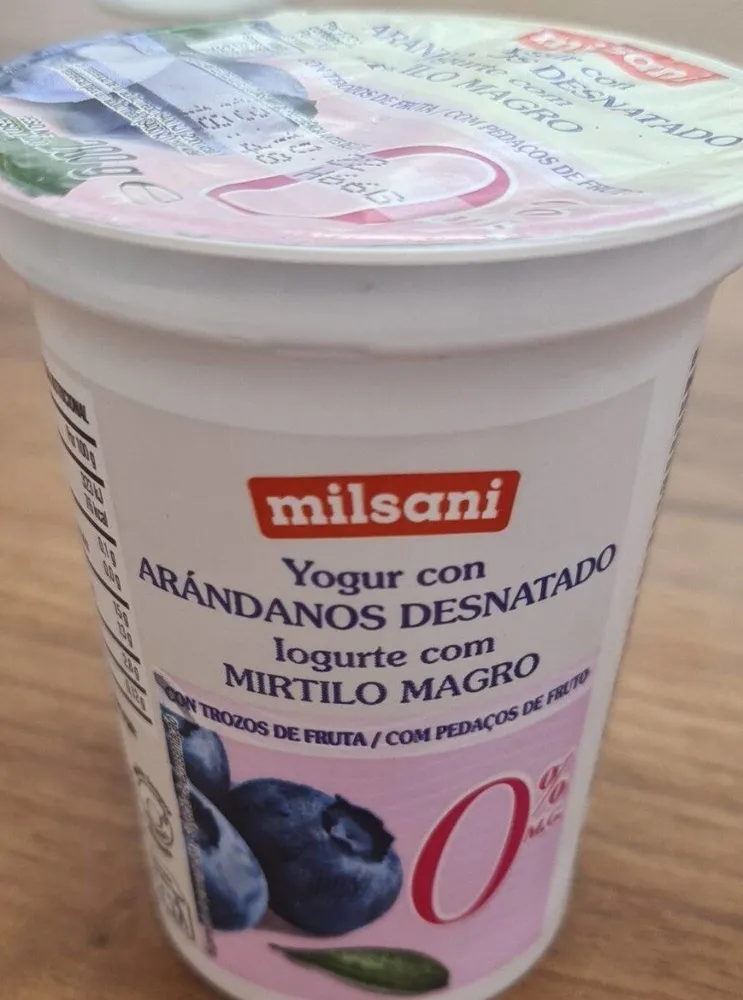 yogur con arándanos desnatado