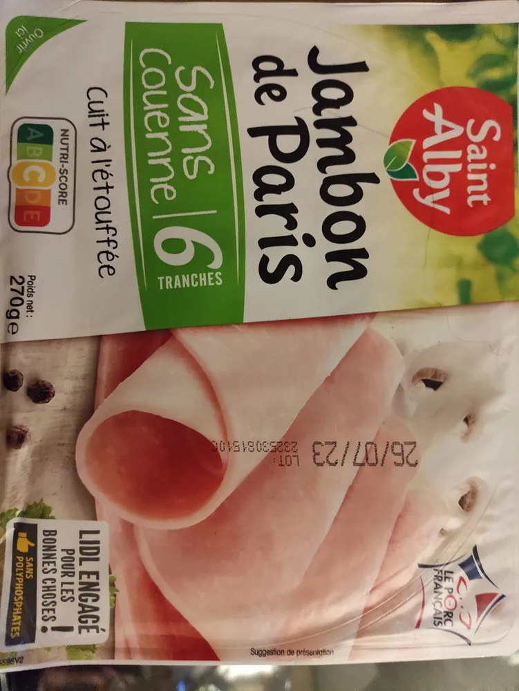 Jambon de Paris sans couenne 6T