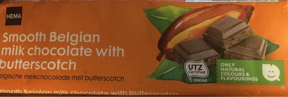 Smooth Belgian Milk chocolate with butterscotch