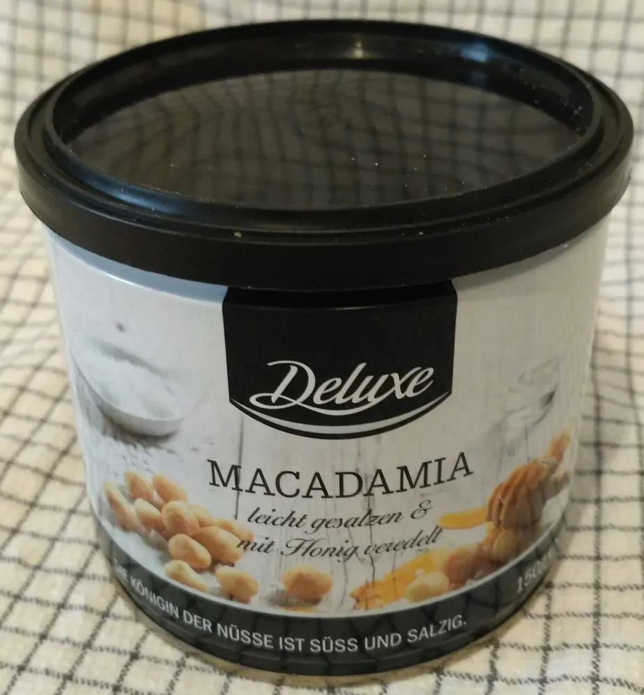 Kerst: Macadamia Nuts Blikje 150 Gram (deluxe)