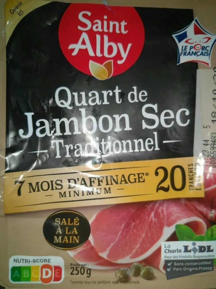 Quart de jambon sec traditionnel
