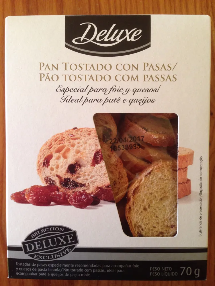 Pan Tostado con Pasas