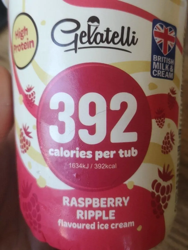 Raspberry ripple flavored ice cream