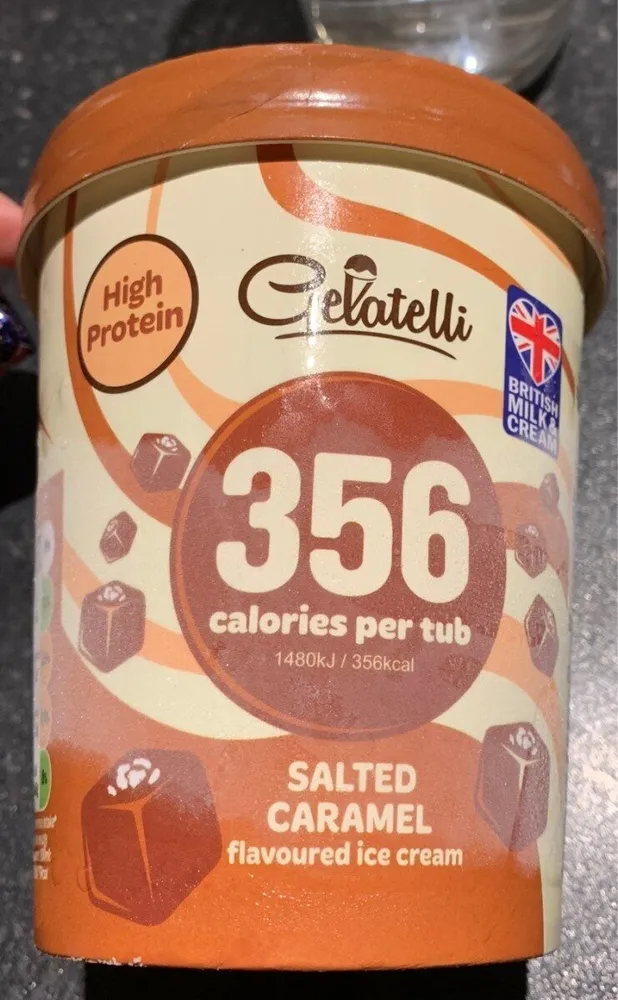 Salted caramel flavoured iced cream