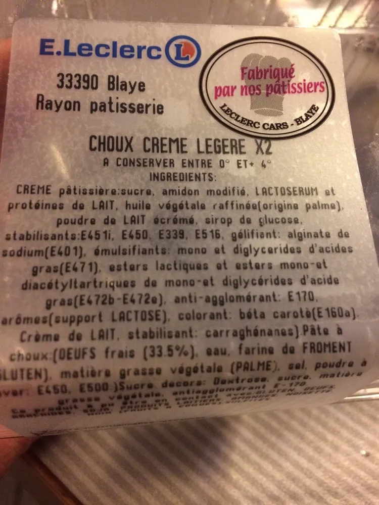 Choux creme legere