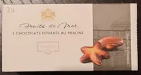 Fruits de Mer  3 chocolats fourrés au praliné