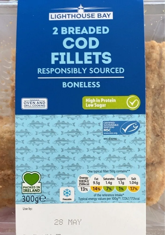 Breaded cod fillets