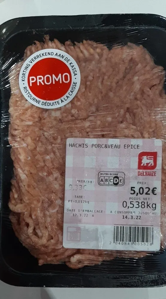 Hachis porc et veau epice