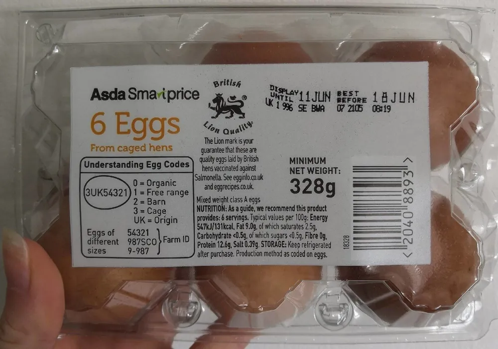 Asda Smartprice 6 eggs