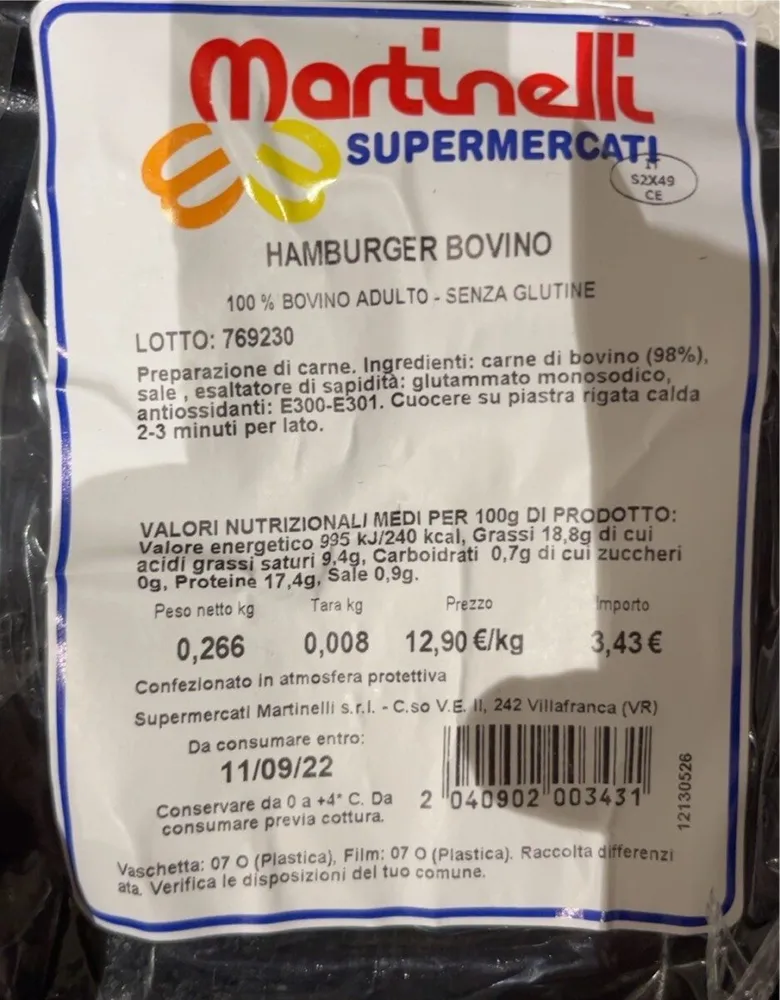 Hamburger Bovino