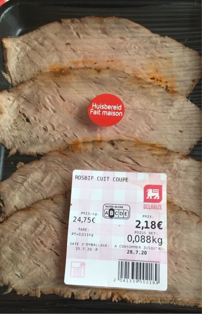 Rosbif cuit coupé