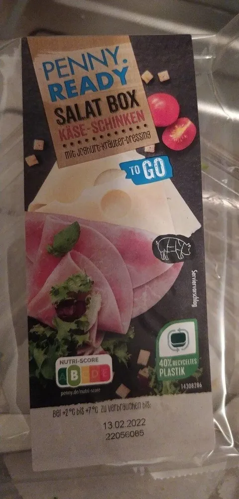 Salat Box Käse Schinken