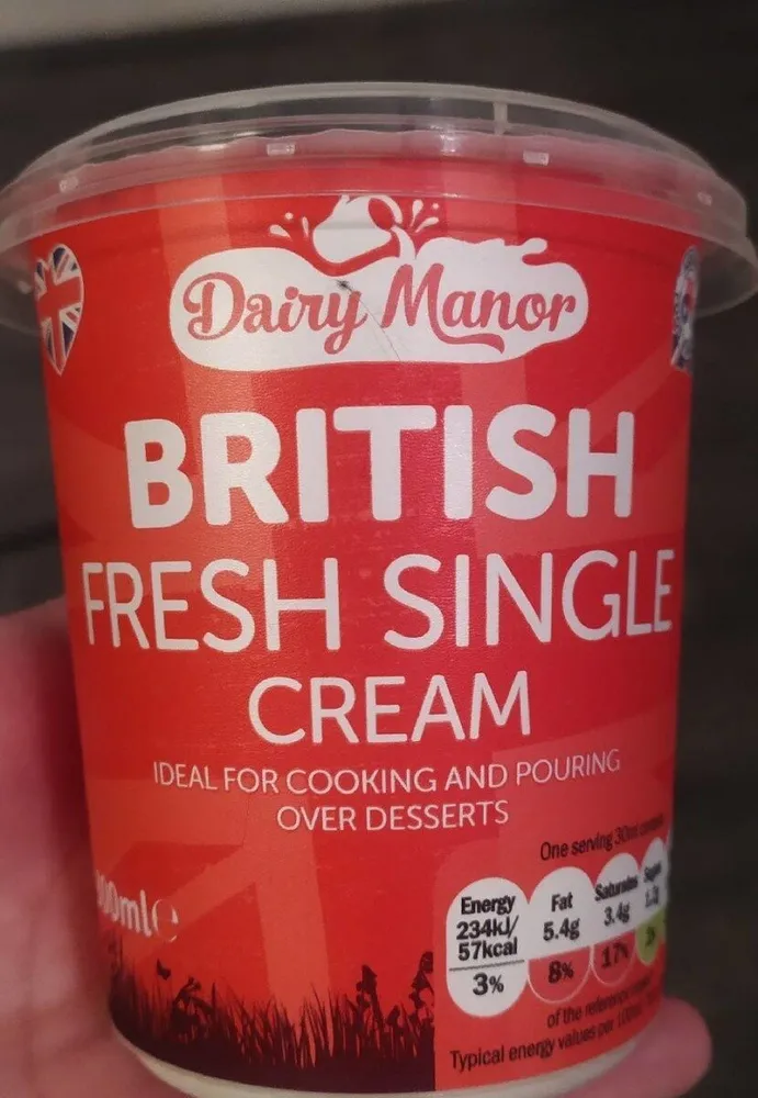 Fresh single cream