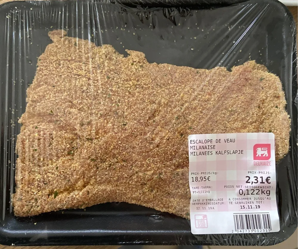 Escalope de veau milanaise