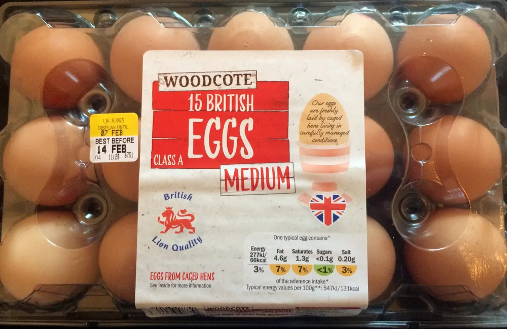 15 British eggs - class A - medium