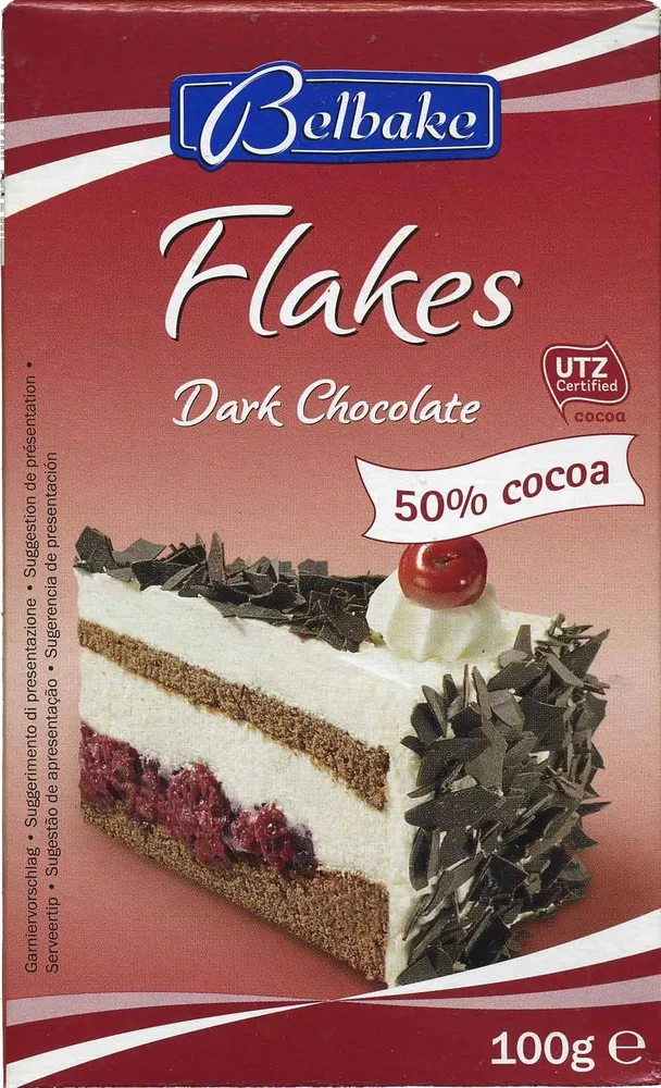 Dark chocolate flakes 50% cocoa