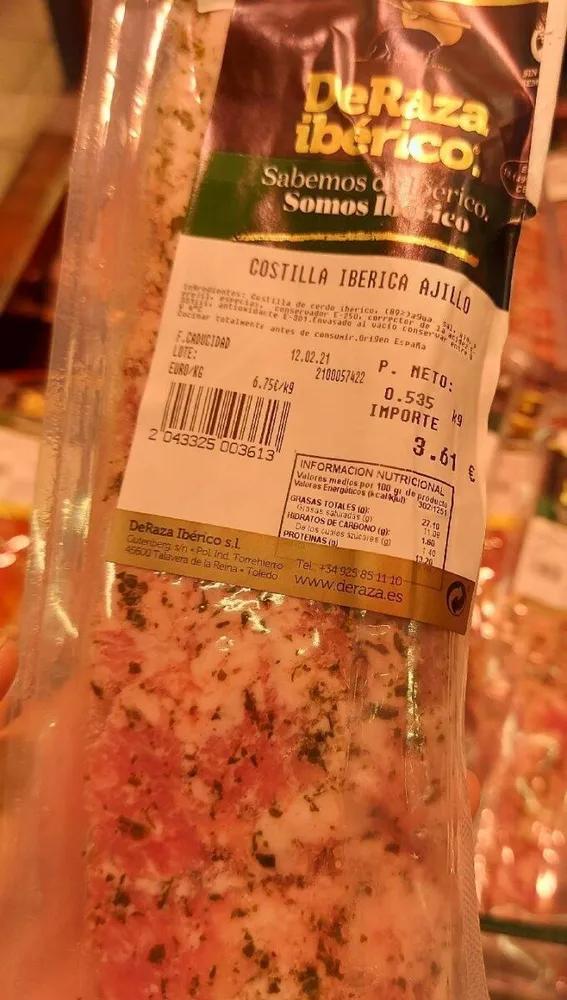 Costilla ibérica ajillo