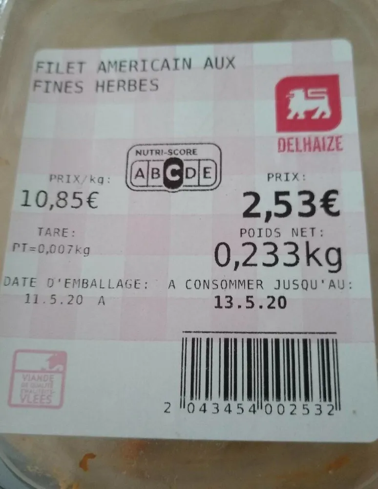 Filet américain aux fines herbes