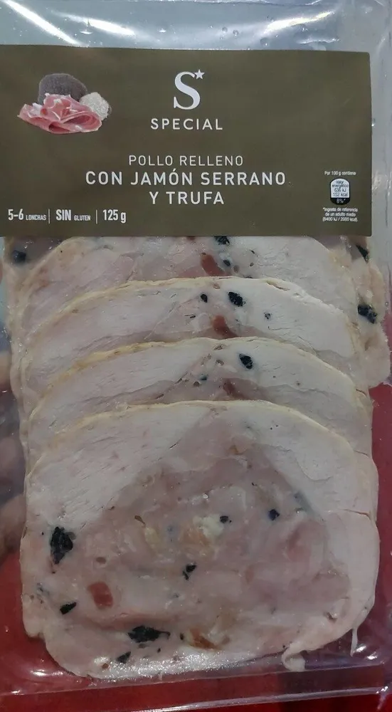 Pollo relleno con jamón serrano y trufa