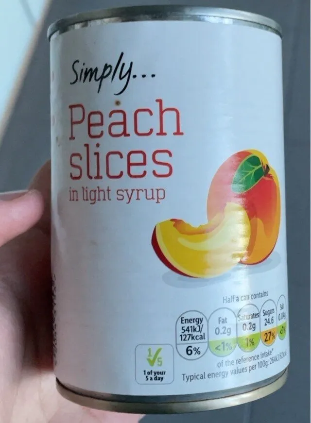 Peach slices in light syrup