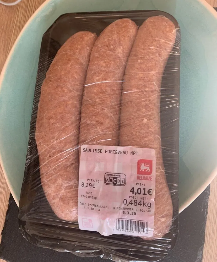 Saucisse porc et veau