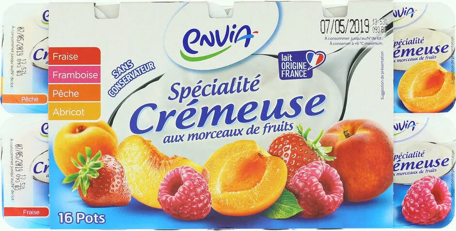 Spécialité crémeuse avec morceaux de fruits