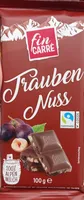 Alpenmelkchocolade met stukjes hazelnoten en rozijnen