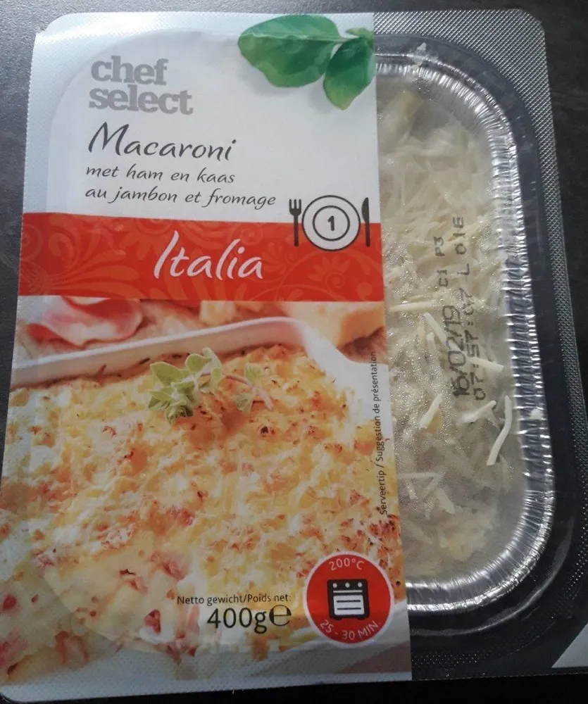Macaroni au jambon et fromage