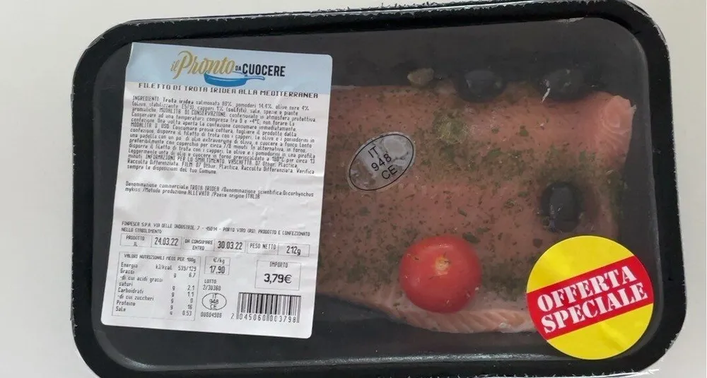 Filetto di trota iridea alla mediterranea