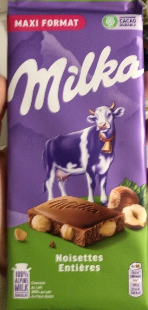 Milka noisettes entières