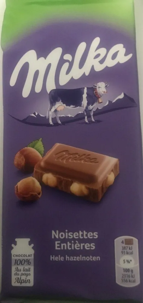 tablette chocolat noisettes entieres