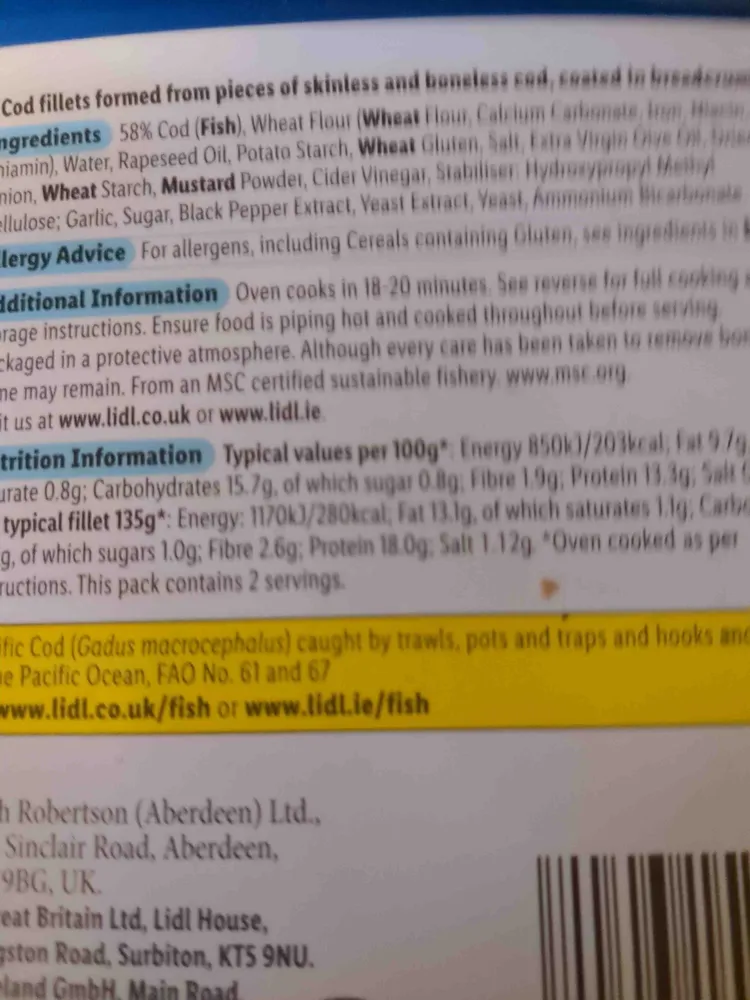 Breaded Cod Fillets