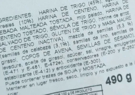 Pan de cereales y semillas Alcampo