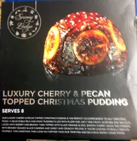 Luxury cherry & pecan topped christmas pudding