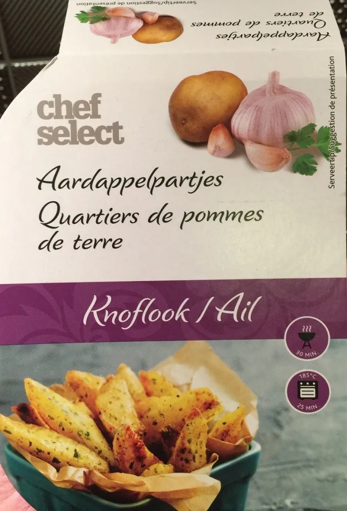 Quartiers de pommes de terre Aardappelpartjes Knoflook / Ail