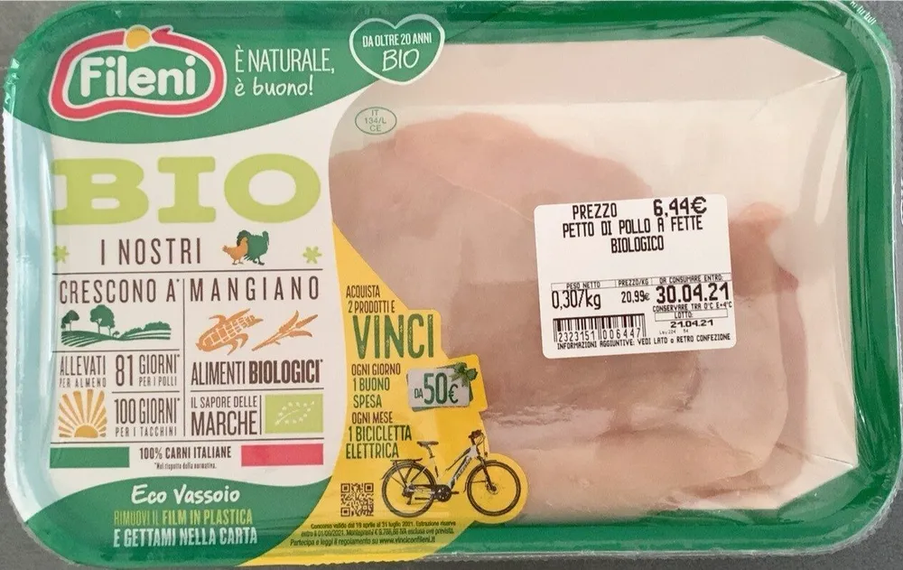Petto di pollo a fette biologico