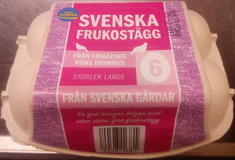 Svenska Frukostägg från frigående höns inomhus
