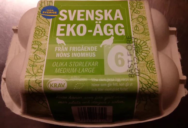Svenska Eko-ägg från frigående höns inomhus