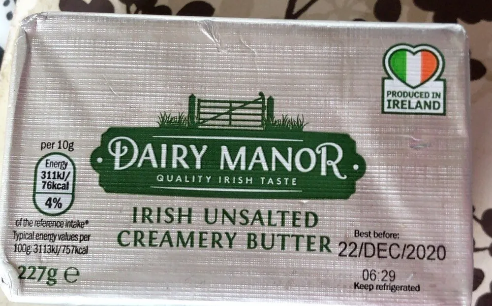 Irish Unsalted Creamery Butter