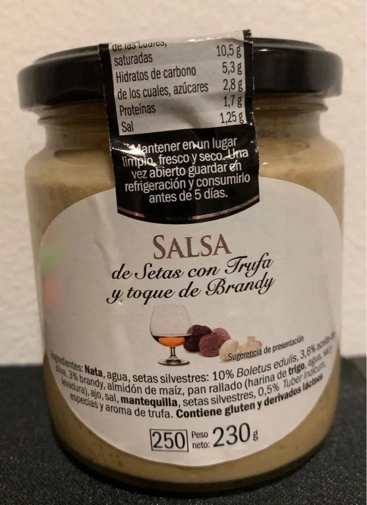 Salsa de setas con trufa y toque de Brandy