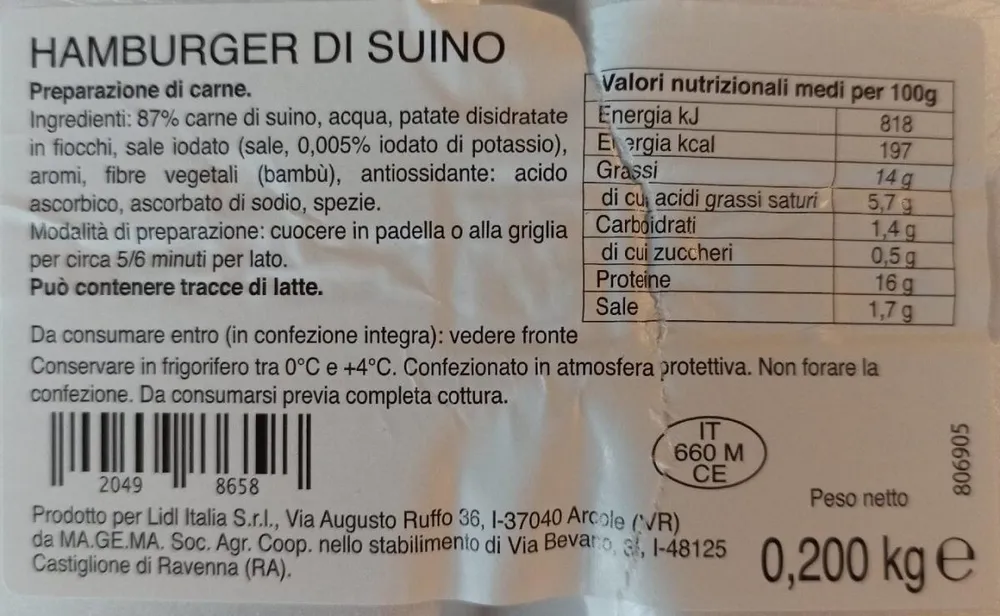 HAMBURGER DI SUINO