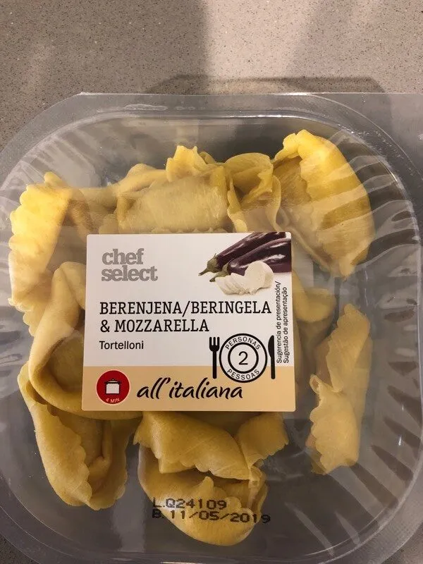 Tortellini berenjena y mozarella