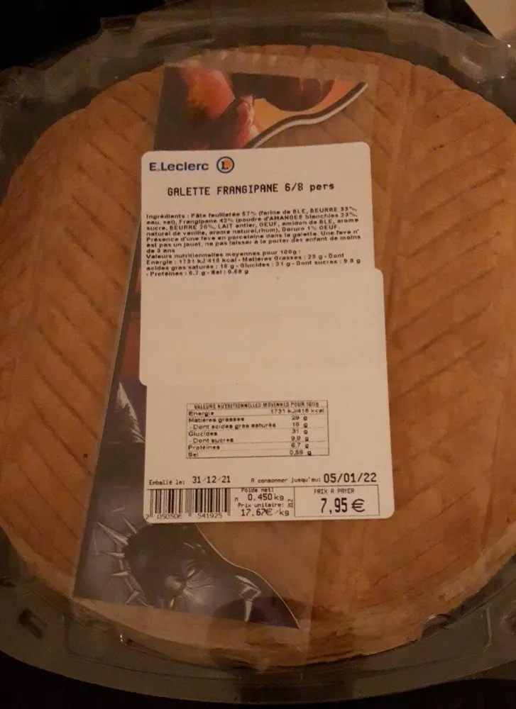 Galette frangipane 6-8 parts