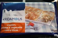Chicken cheese and vegetable pastry slices