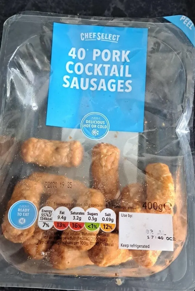 40 pork cocktail sausages