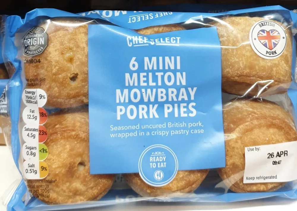 6 Mini Melton Mowbray Pork Pies