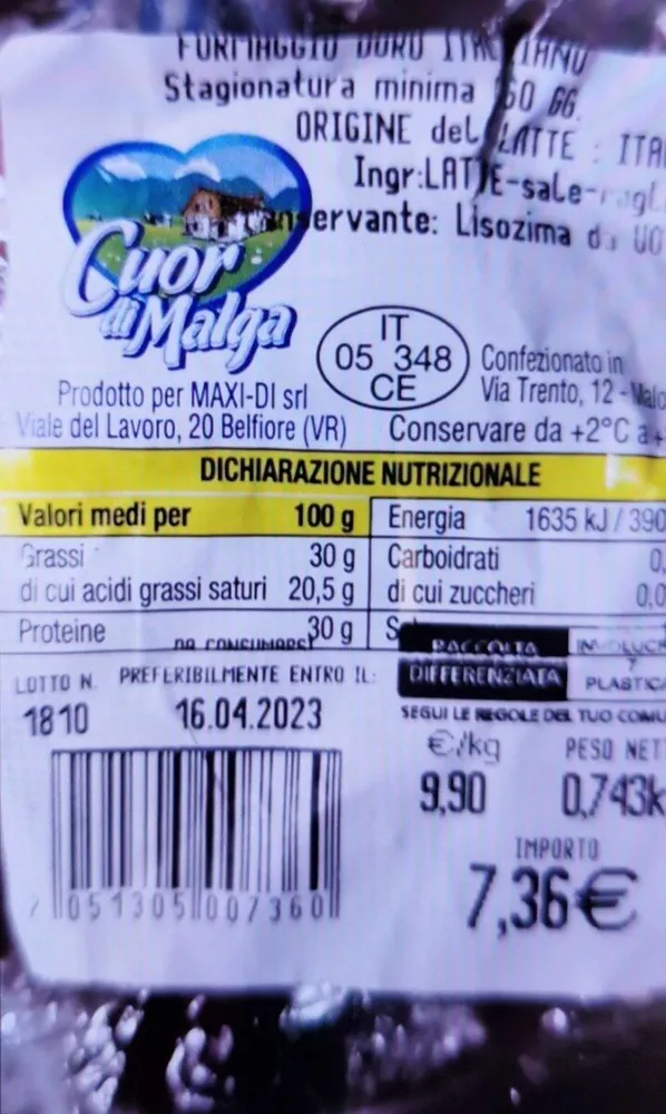 Formaggio duro italiano